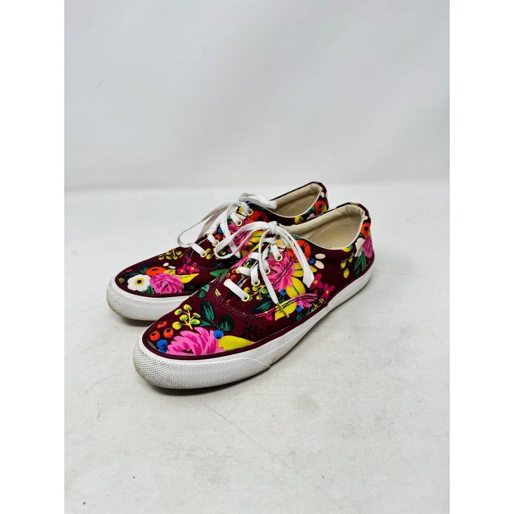 Keds x Rifle Paper Co Floral Shoes Burgundy Size 7.5 Botanical Garden Whimsical‎